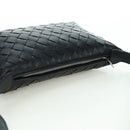 BOTTEGA VENETA INTRECCIATO Traveler Phone Pouch Bag Leather Black Auth SW2269SM-6
