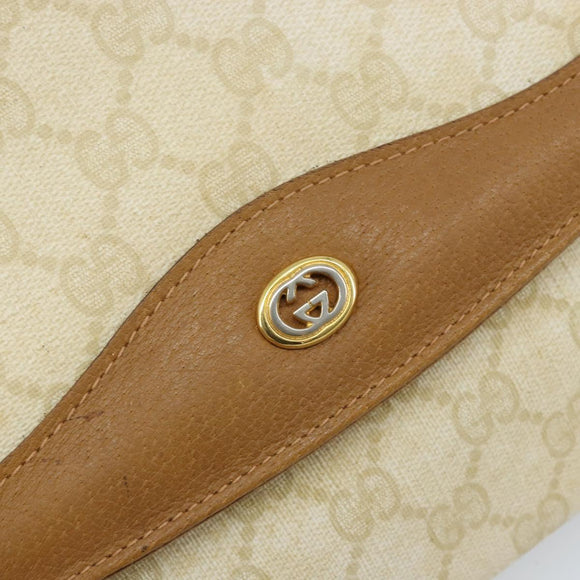 GUCCI GG Supreme Shoulder Bag PVC Ivory Gold 56 02 504 Auth SW2273