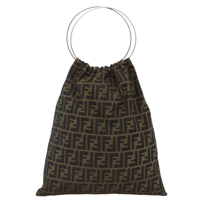 FENDI Zucca Canvas Hand Bag Brown Black Auth SW2274A - 0