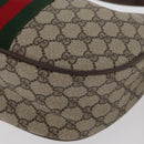 GUCCI GG Supreme Web Sherry Line Bag PVC Beige Gold 10 01 3840 Auth SW2275-13
