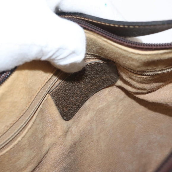 GUCCI GG Supreme Web Sherry Line Bag PVC Beige Gold 10 01 3840 Auth SW2275