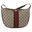 GUCCI GG Supreme Web Sherry Line Bag PVC Beige Gold 10 01 3840 Auth SW2275-2