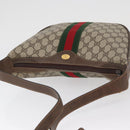 GUCCI GG Supreme Web Sherry Line Bag PVC Beige Gold 10 01 3840 Auth SW2275-6