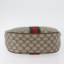 GUCCI GG Supreme Web Sherry Line Bag PVC Beige Gold 10 01 3840 Auth SW2275-9