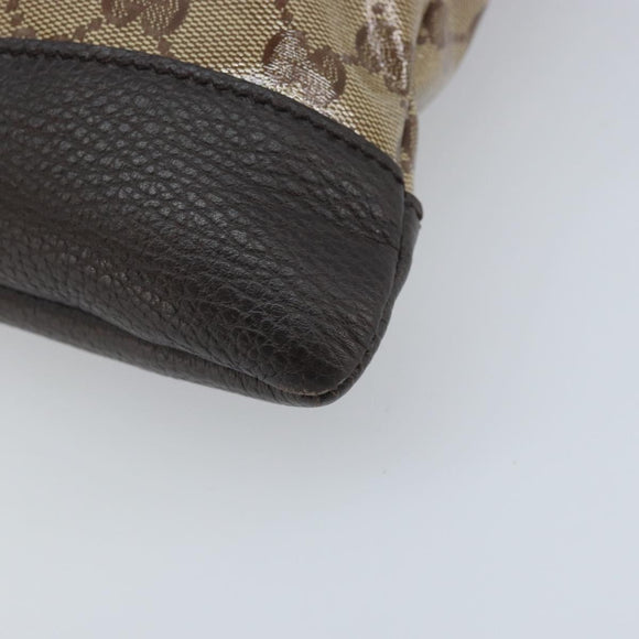 GUCCI GG Crystal Shoulder Bag Coated Canvas Beige Gold 374411 Auth SW2277A