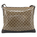 GUCCI GG Crystal Shoulder Bag Coated Canvas Beige Gold 374411 Auth SW2277A-3