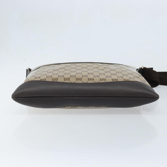GUCCI GG Crystal Shoulder Bag Coated Canvas Beige Gold 374411 Auth SW2277A
