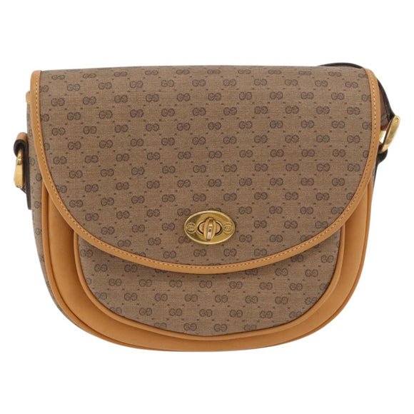 GUCCI Micro GG Supreme Shoulder Bag PVC Beige Gold 001 084 0259 Auth SW2278