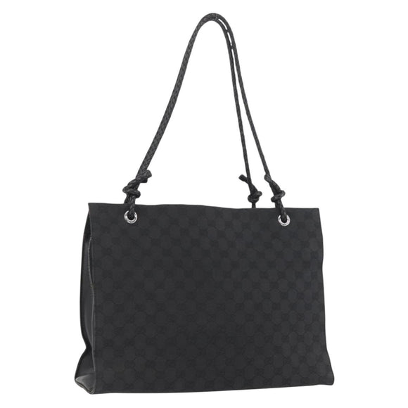 GUCCI GG Canvas Tote Bag Black Silver 109140 Auth SW2279A