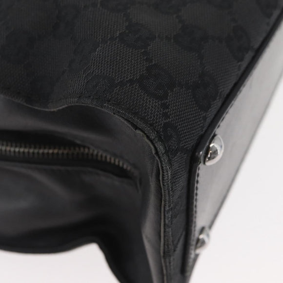 GUCCI GG Canvas Tote Bag Black Silver 109140 Auth SW2279A