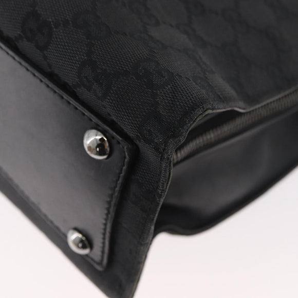 GUCCI GG Canvas Tote Bag Black Silver 109140 Auth SW2279A