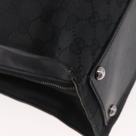 GUCCI GG Canvas Tote Bag Black Silver 109140 Auth SW2279A