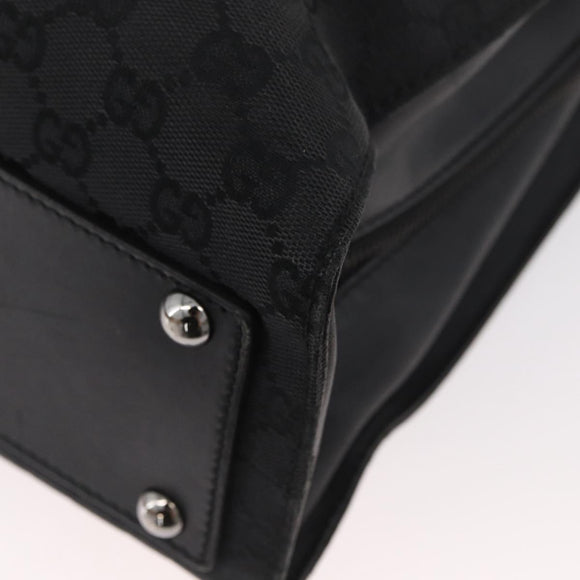 GUCCI GG Canvas Tote Bag Black Silver 109140 Auth SW2279A