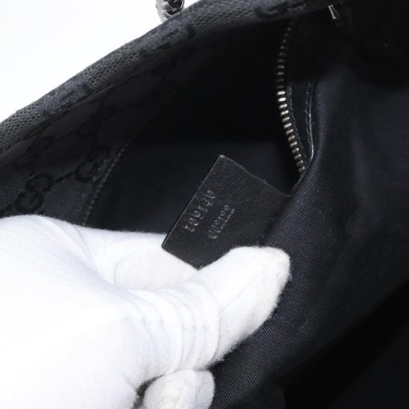 GUCCI GG Canvas Tote Bag Black Silver 109140 Auth SW2279A