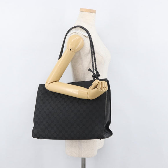 GUCCI GG Canvas Tote Bag Black Silver 109140 Auth SW2279A