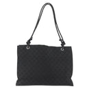 GUCCI GG Canvas Tote Bag Black Silver 109140 Auth SW2279A-3
