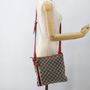 GUCCI GG Canvas Sherry Line Shoulder Bag Navy Gold Red 144388 Auth SW2281A-24