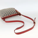 GUCCI GG Canvas Sherry Line Shoulder Bag Navy Gold Red 144388 Auth SW2281A-7