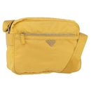 PRADA Shoulder Bag Nylon Yellow Silver Auth SW2282A-1
