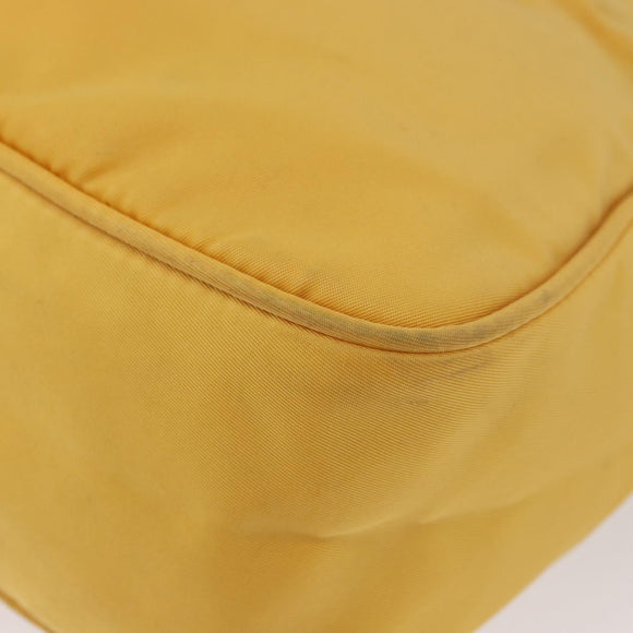 PRADA Shoulder Bag Nylon Yellow Silver Auth SW2282A