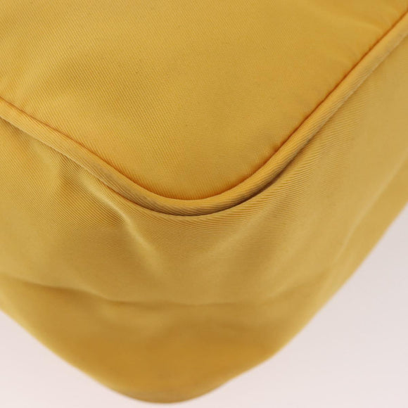 PRADA Shoulder Bag Nylon Yellow Silver Auth SW2282A