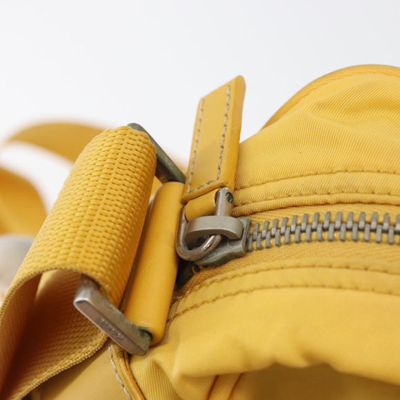 PRADA Shoulder Bag Nylon Yellow Silver Auth SW2282A