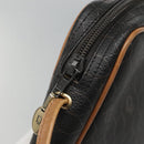 Christian Dior Honeycomb Canvas Shoulder Bag Black Gold Auth sw229-15