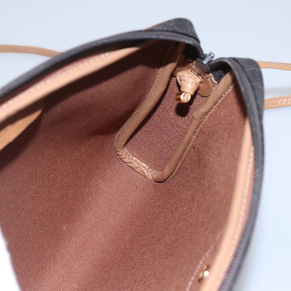Christian Dior Honeycomb Canvas Shoulder Bag Black Gold Auth sw229