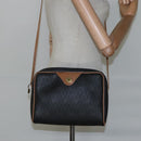Christian Dior Honeycomb Canvas Shoulder Bag Black Gold Auth sw229-20