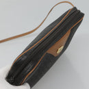 Christian Dior Honeycomb Canvas Shoulder Bag Black Gold Auth sw229-6