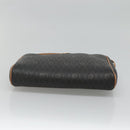 Christian Dior Honeycomb Canvas Shoulder Bag Black Gold Auth sw229-9