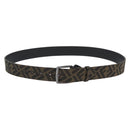 FENDI Zucca Canvas Belt 41.3"" Black Brown 7C0497 Auth SW2291A-1