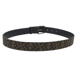 FENDI Zucca Canvas Belt 41.3"" Black Brown 7C0497 Auth SW2291A - 0