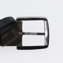 FENDI Zucca Canvas Belt 41.3"" Black Brown 7C0497 Auth SW2291A-6