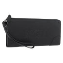 MCM Long Wallet Leather Black Silver MYLDATA04 Auth SW2293V-1
