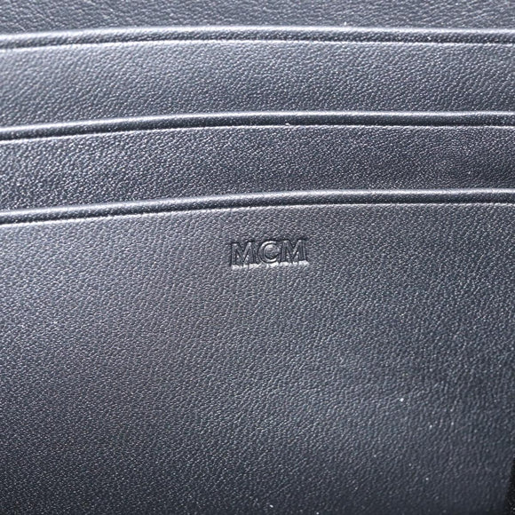 MCM Long Wallet Leather Black Silver MYLDATA04 Auth SW2293V