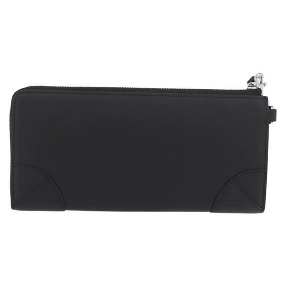 MCM Long Wallet Leather Black Silver MYLDATA04 Auth SW2293V