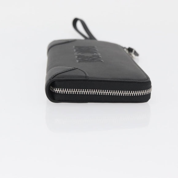 MCM Long Wallet Leather Black Silver MYLDATA04 Auth SW2293V