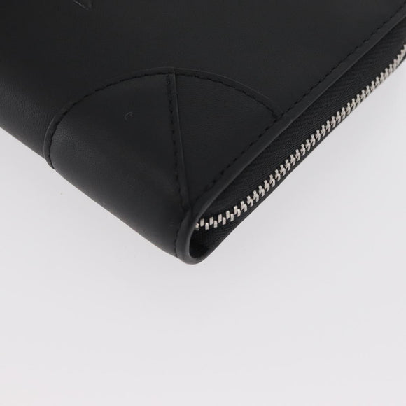 MCM Long Wallet Leather Black Silver MYLDATA04 Auth SW2293V