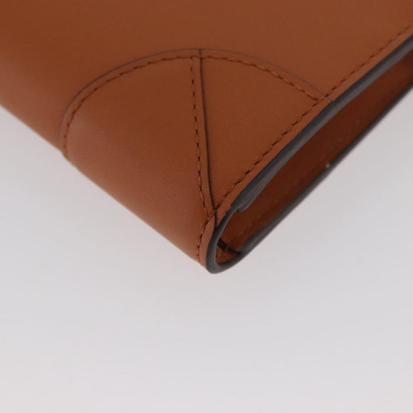 MCM Long Wallet Leather Brown Gold MYLDATA04 Auth SW2294V