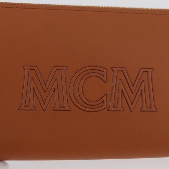 MCM Long Wallet Leather Brown Gold MYLDATA04 Auth SW2294V