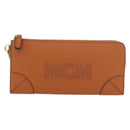 MCM Long Wallet Leather Brown Gold MYLDATA04 Auth SW2294V-2