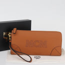 MCM Long Wallet Leather Brown Gold MYLDATA04 Auth SW2294V-23