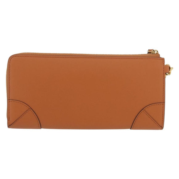 MCM Long Wallet Leather Brown Gold MYLDATA04 Auth SW2294V