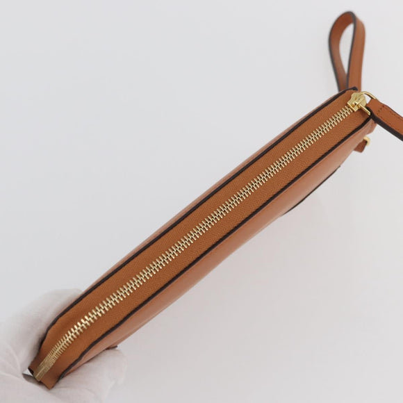 MCM Long Wallet Leather Brown Gold MYLDATA04 Auth SW2294V