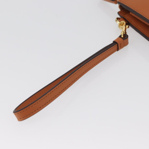 MCM Long Wallet Leather Brown Gold MYLDATA04 Auth SW2294V