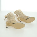 FENDI High Boots Raffia Beige 8T8083 Auth SW2296SM-13