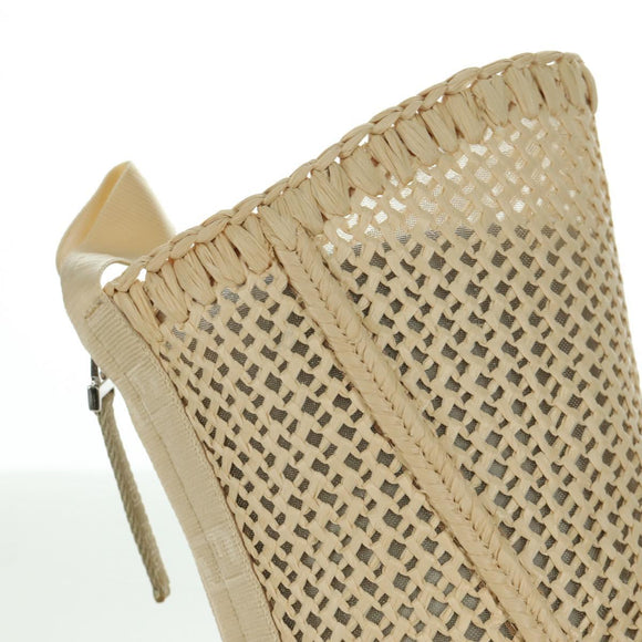 FENDI High Boots Raffia Beige 8T8083 Auth SW2296SM