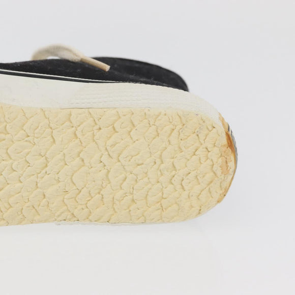 CHANEL High Cut Sneakers Canvas Black White A01852 CC Auth SW2298A