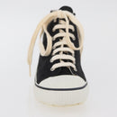 CHANEL High Cut Sneakers Canvas Black White A01852 CC Auth SW2298A-11